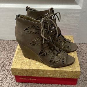 American Rag Dark Taupe Wedge Heel. Size 9M.
